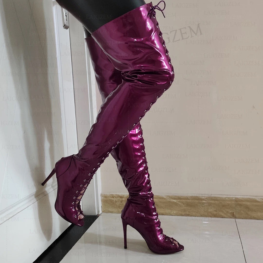 Stivale altissimo vernice Nofrik