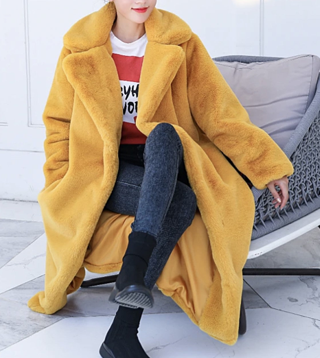 Cappotto peluches lungo