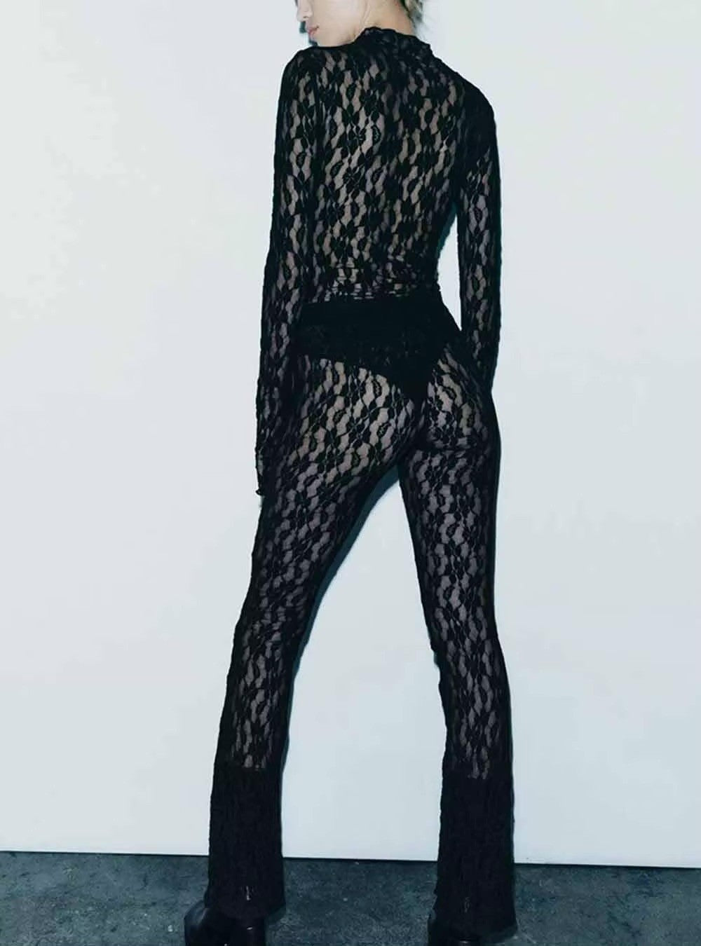 Completo pizzo body+pants Jabi