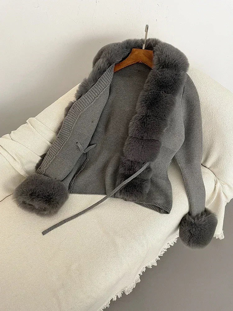 Cardigan con pelo Ogrisd