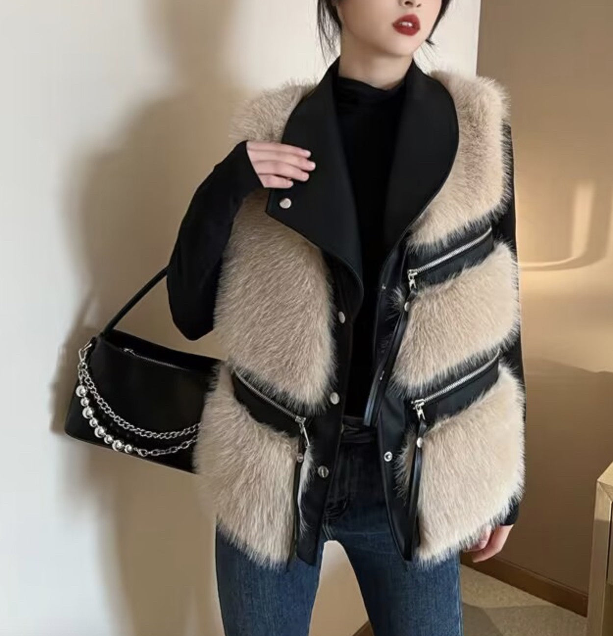 Gilet pelliccia rockzip