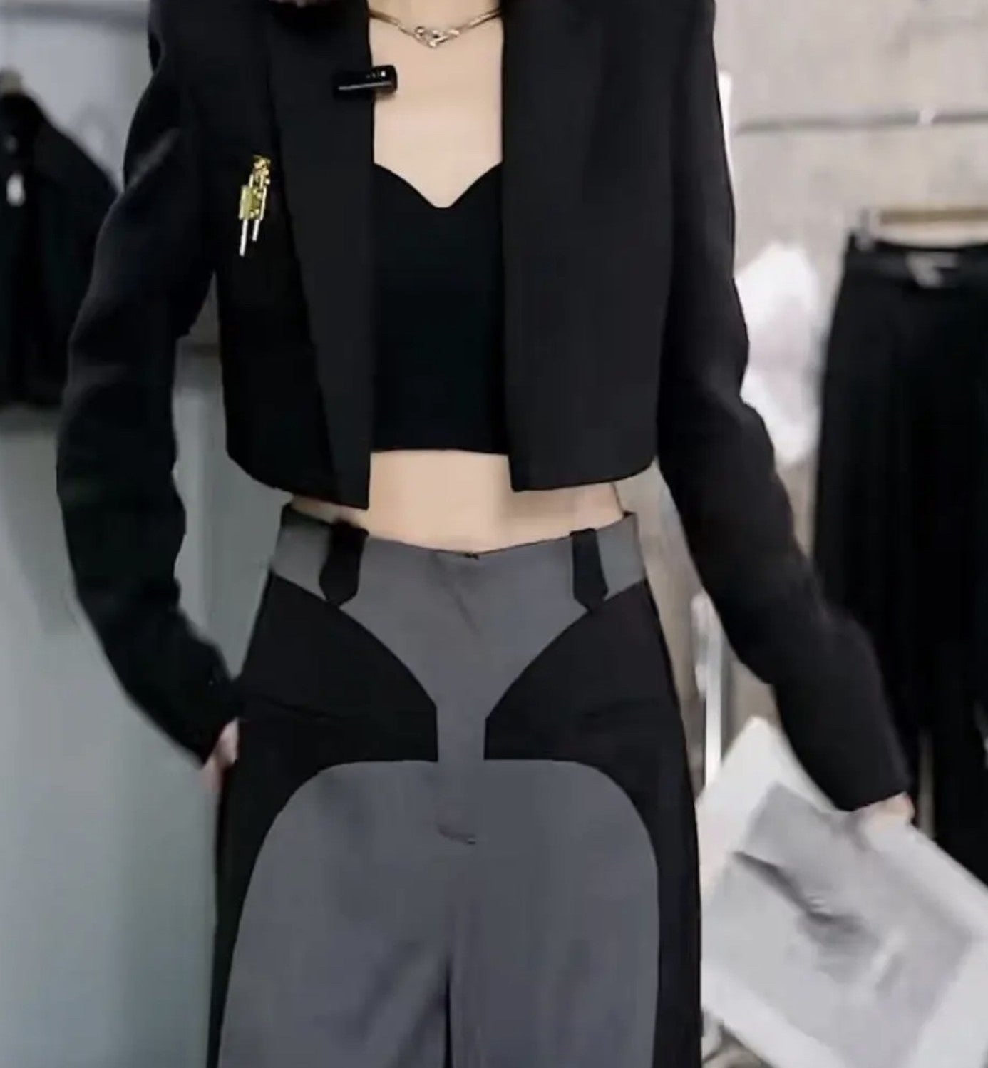 Pantaloni bicolor Thingh