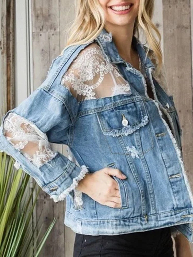 Giubbino pizzo-denim Klipka