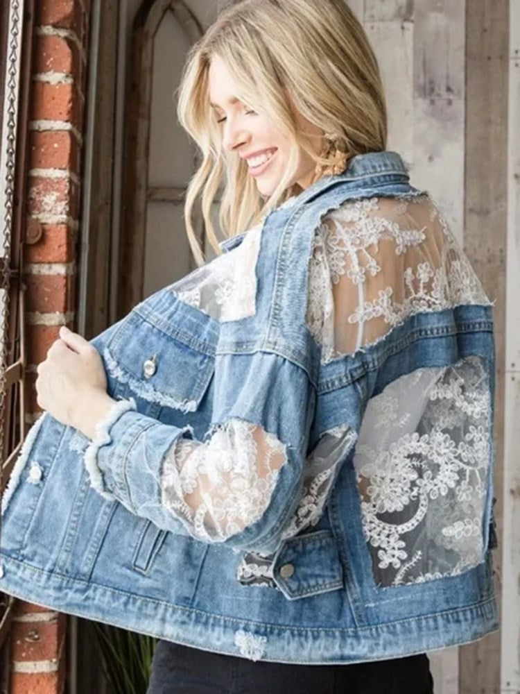 Giubbino pizzo-denim Klipka