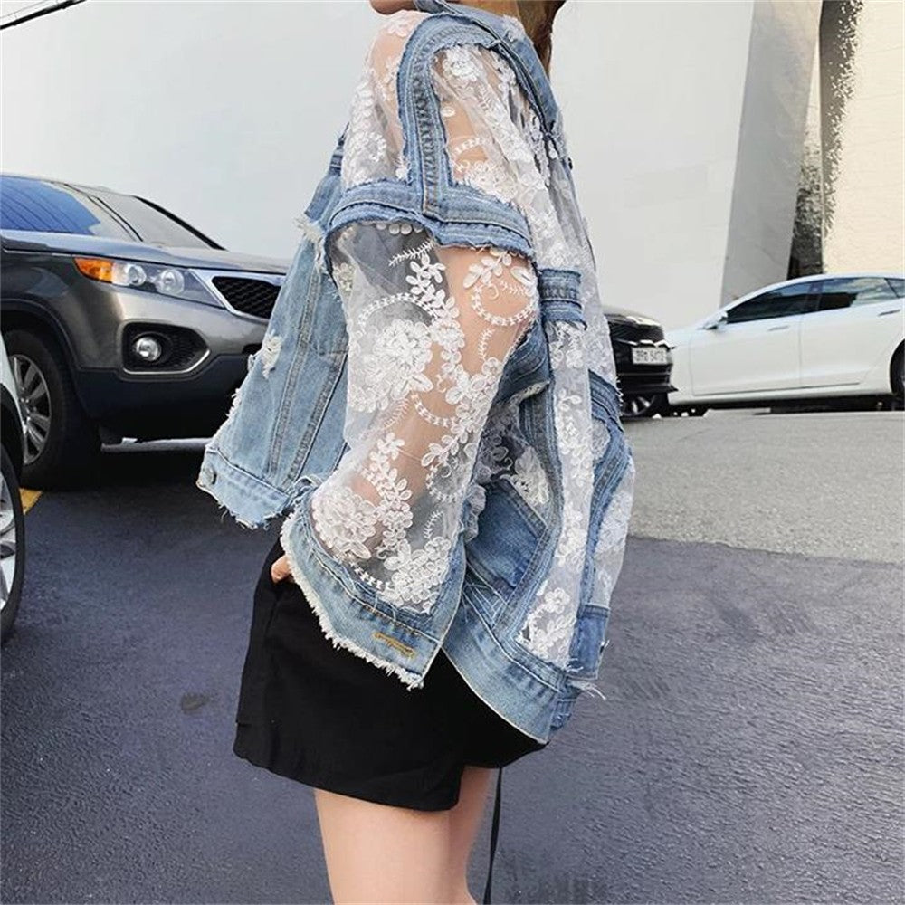 Giubbino pizzo-denim Klipka