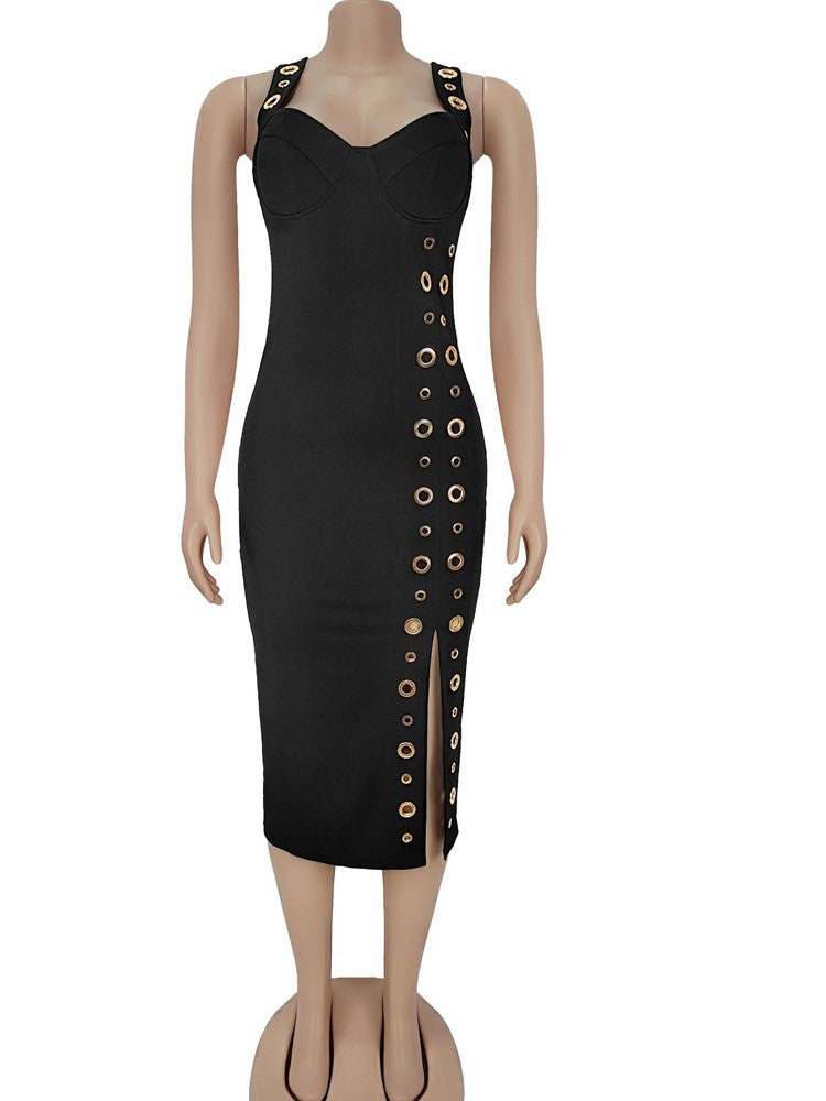 Goldhole dress midi