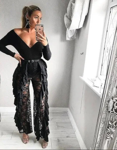 Pants frufru lace