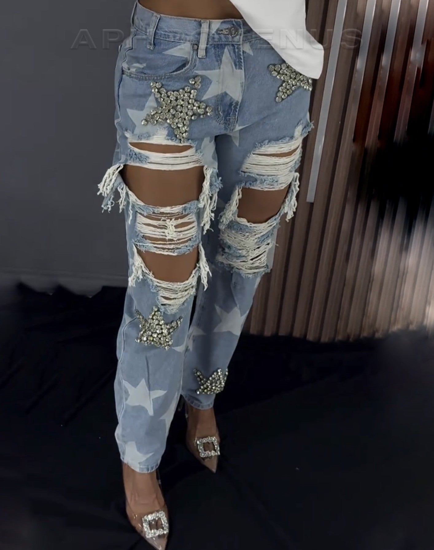 Jeans sparkling stars