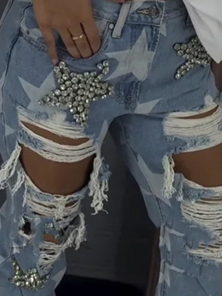 Jeans sparkling stars