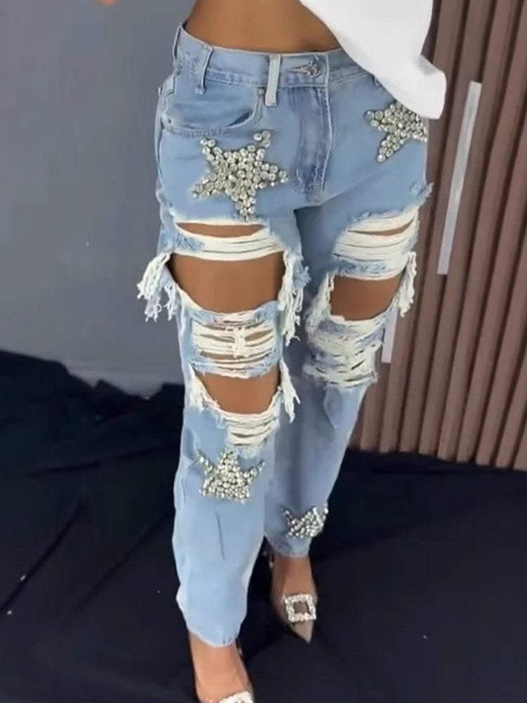 Jeans sparkling stars