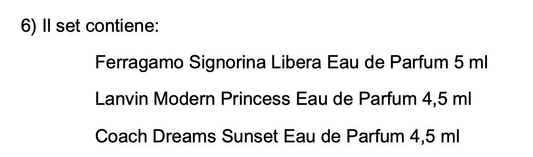 Set Miniature profumi A