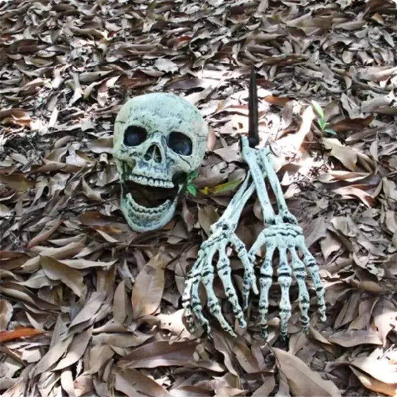 Scheletro Halloween mani e teschio 
Decorazione giardino realistica