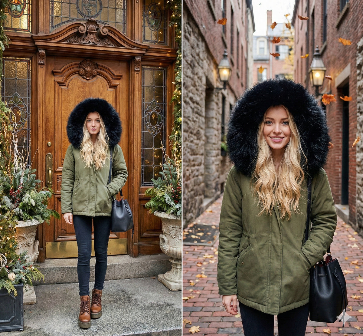 Parka corto nero imbottito dettaglio cappuccio - Dream Shop