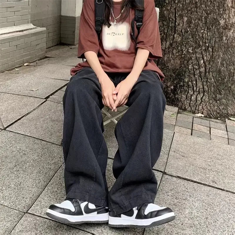 Pantaloni wide leg in denim morbido