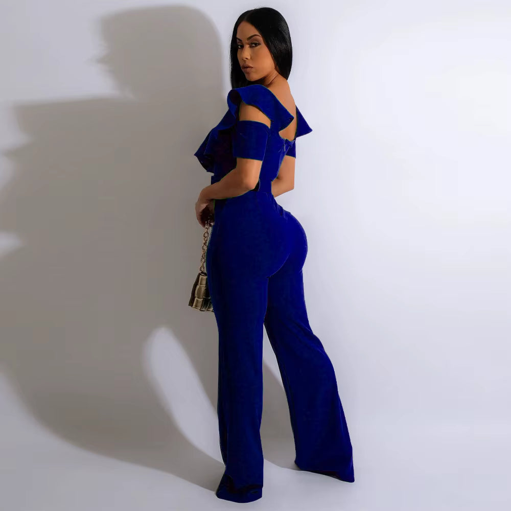 Jumpsuit Rjsberry Rosso vista laterale | Dream Shop