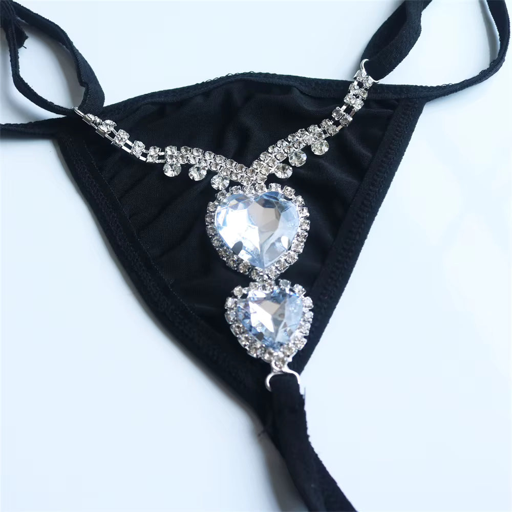 Jewel thong 
Lycra with interchangeable precious application