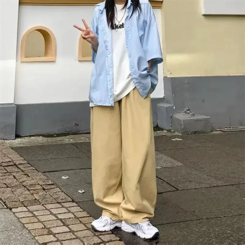 Pantaloni wide leg in denim morbido