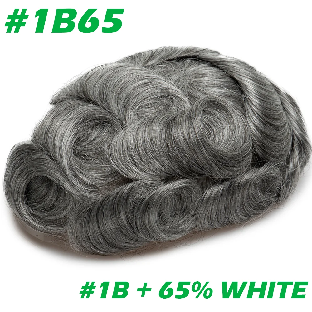Complément capillaire homme lisse couleur 1B65 Noir avec 65 % de gris | Dream Shop