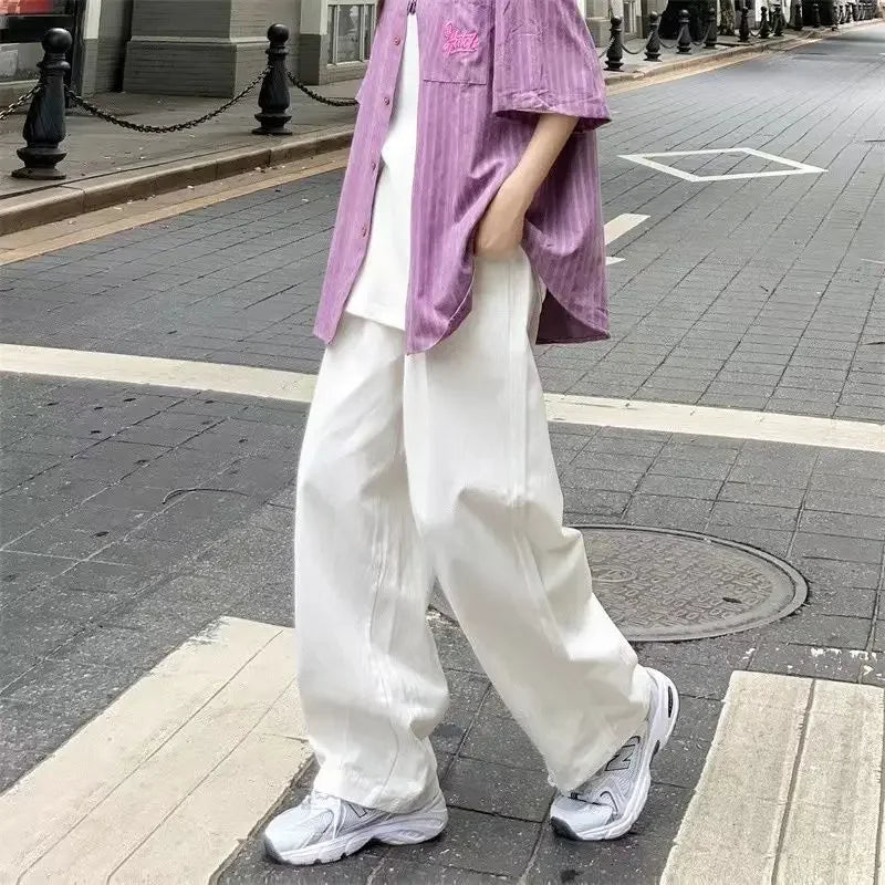 Pantaloni wide leg in denim morbido