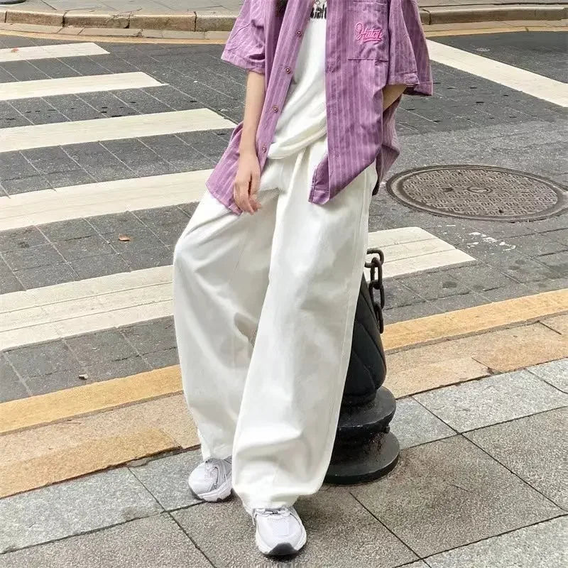 Pantaloni wide leg in denim morbido