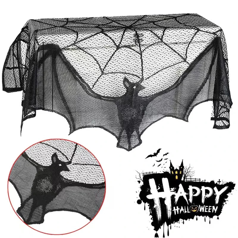 Tenda ragnatela in pizzo su tavolo con zucche — Dream Shop