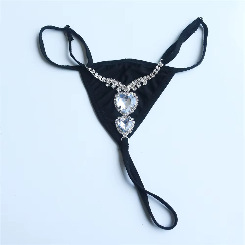 Jewel thong 
Lycra with interchangeable precious application