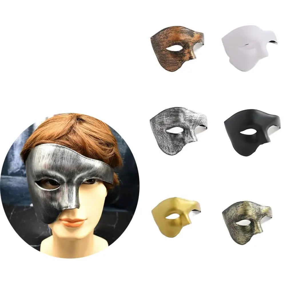 Maschera mezzo volto argento su manichino — Dream Shop