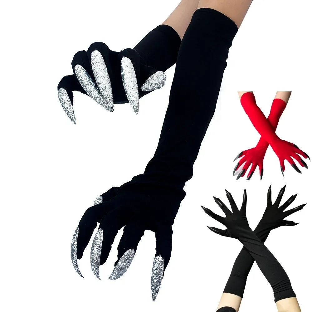 Guanti artiglio con unghie nero e rosso Halloween — Dream Shop