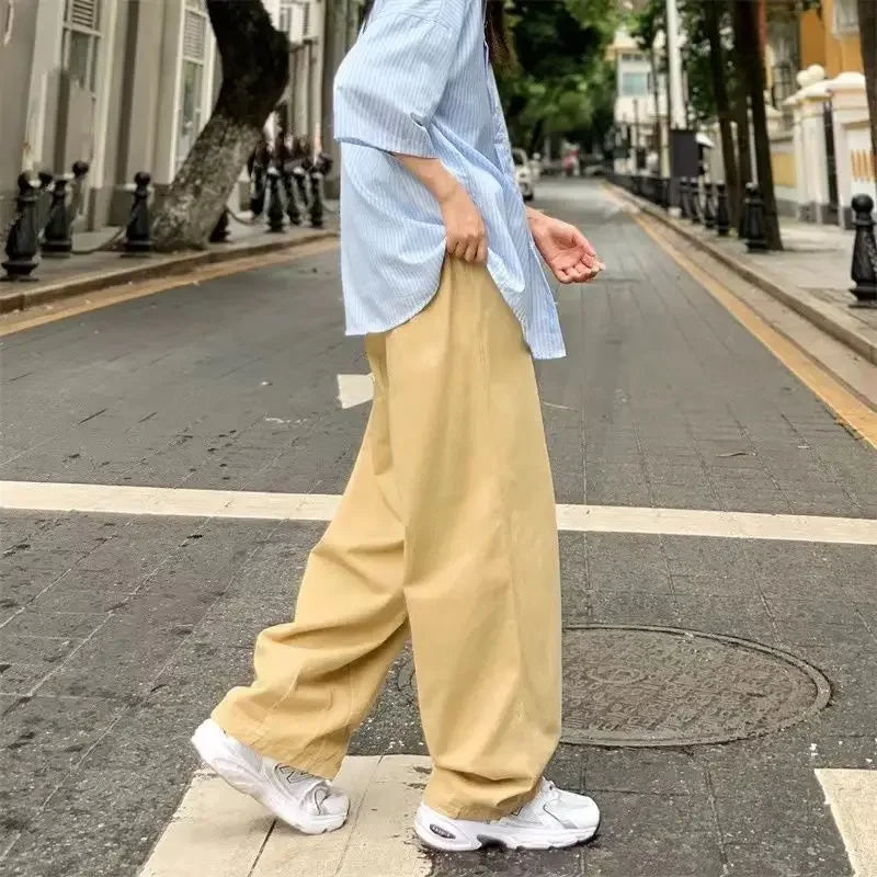 Pantaloni wide leg in denim morbido