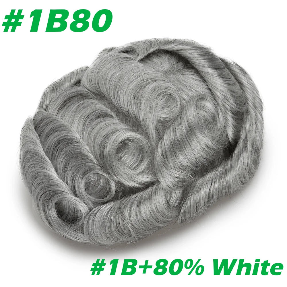 Complément capillaire homme lisse couleur 1B80 Noir avec 80 % de gris | Dream Shop