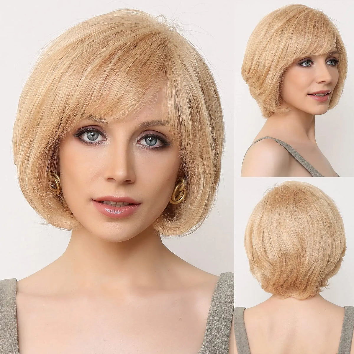Peluca bob corto color HTWIG003-2 Rubio miel claro | Dream Shop