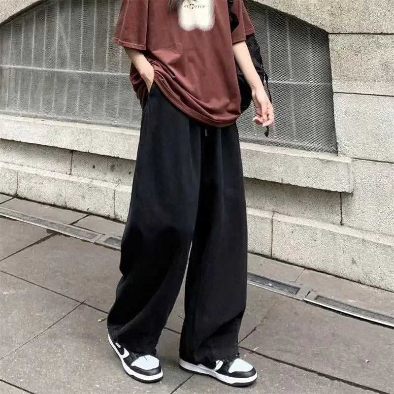 Pantaloni wide leg in denim morbido