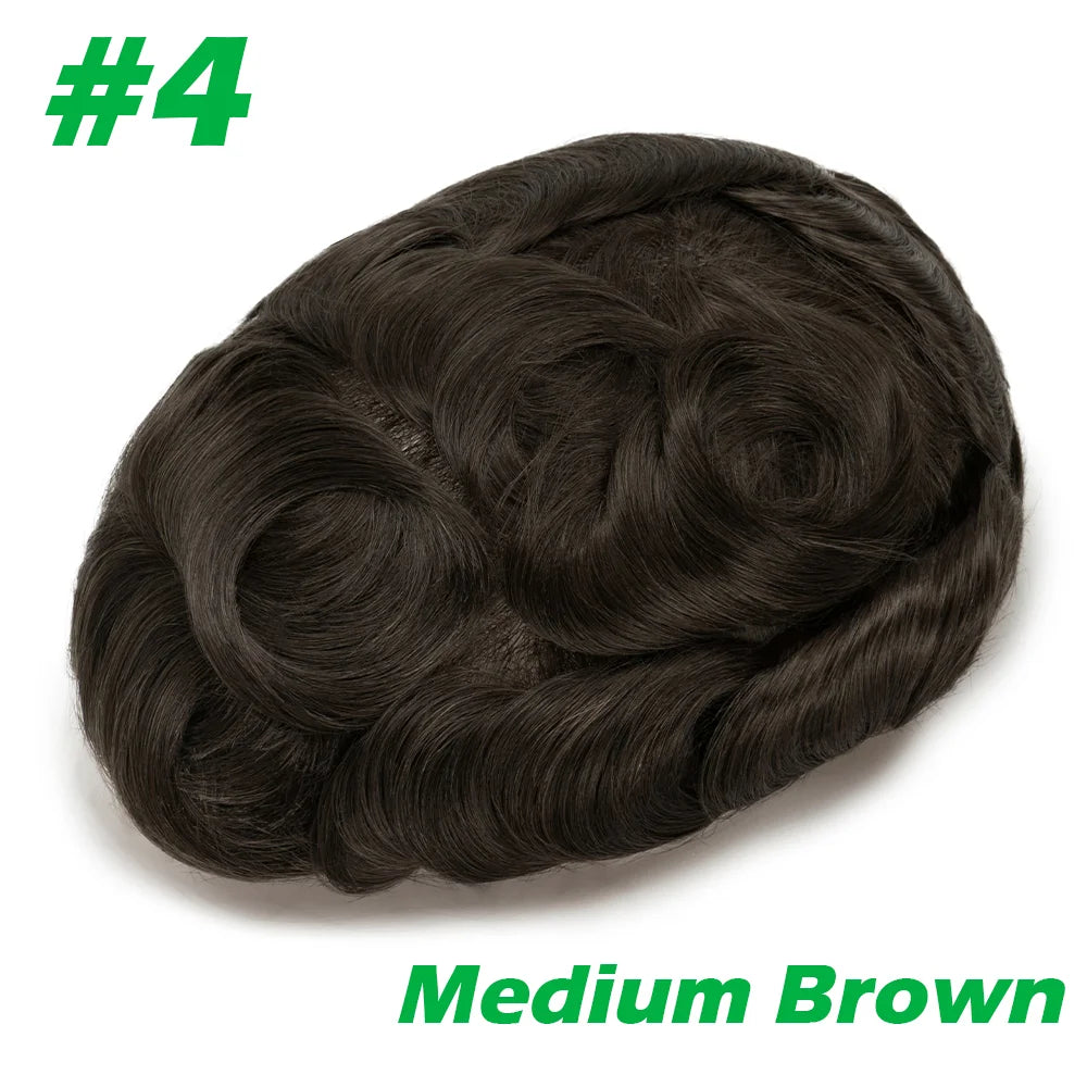 Complément capillaire homme lisse couleur 4 Châtain moyen | Dream Shop