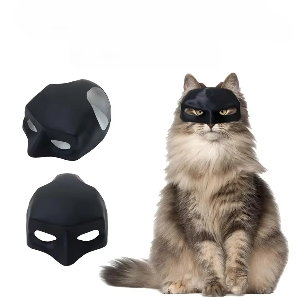 Maschera supereroe per gatti nera opaca — Dream Shop