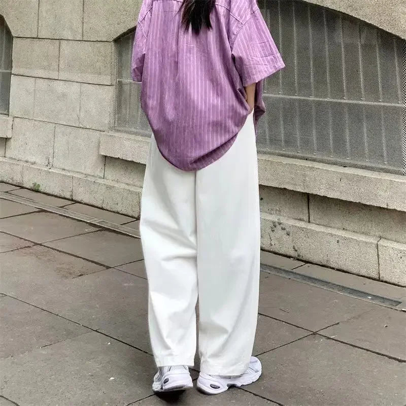 Pantaloni wide leg in denim morbido