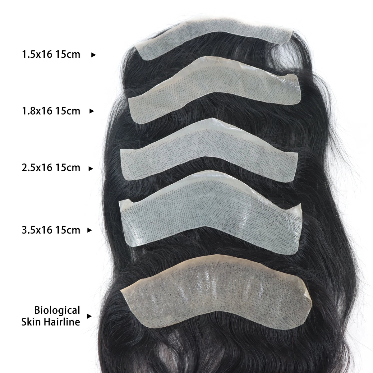 Tupé frontal hombre color 1B Negro natural y medidas | Dream Shop