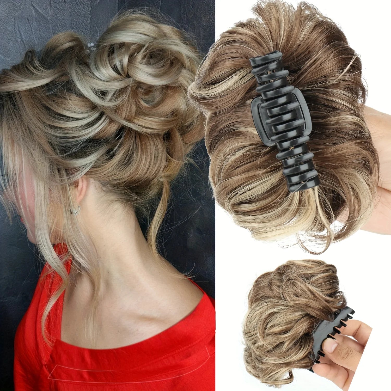 Chignon spettinato con mollettone extension capelli raccolto effetto messy naturale