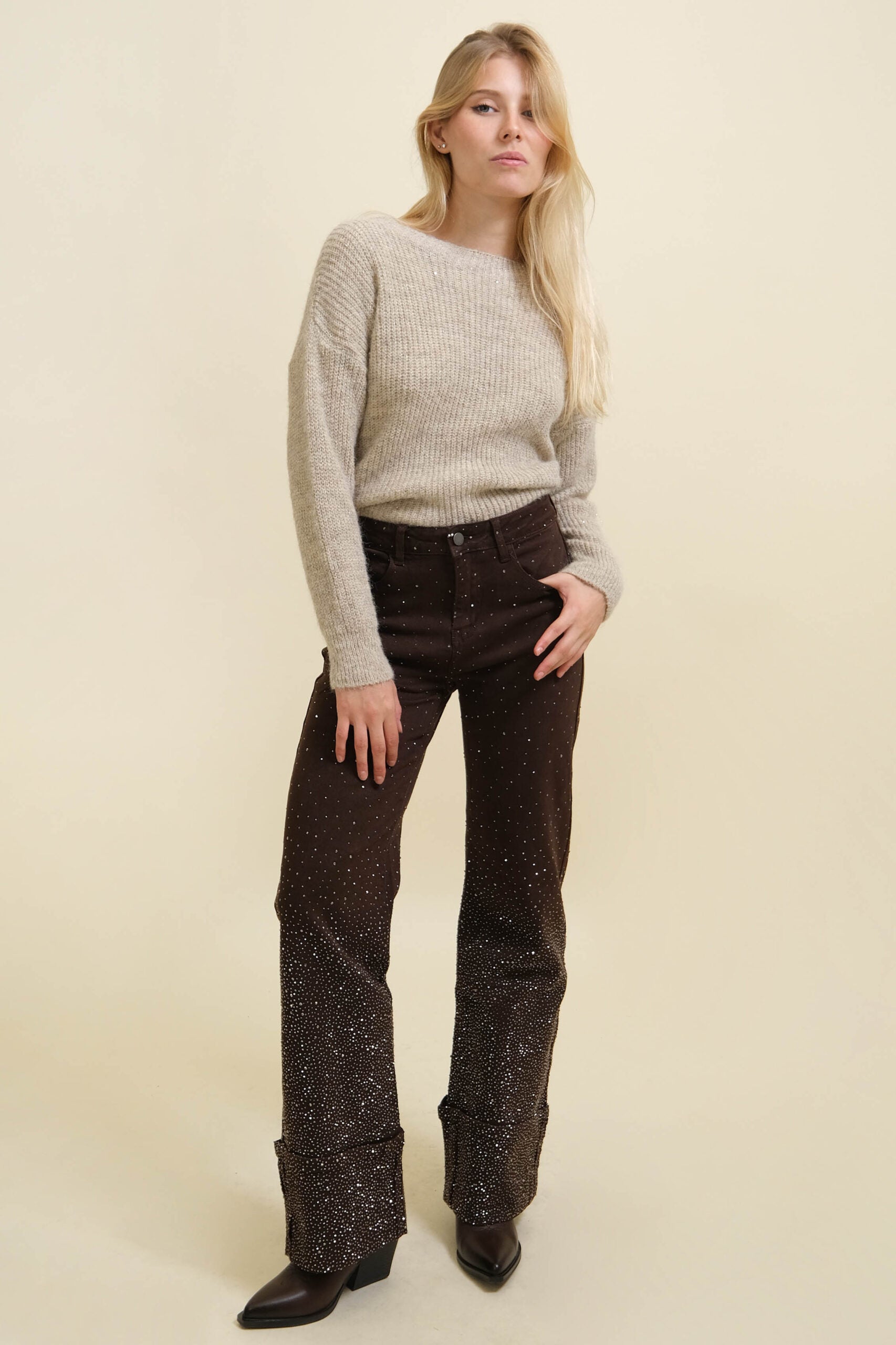 Jeans marrones brillantes