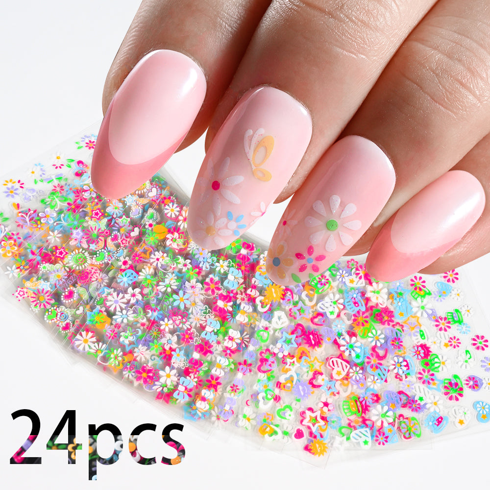 3D flower nail stickers embossed pastel flowers 20 sheets variant — Dream Shop