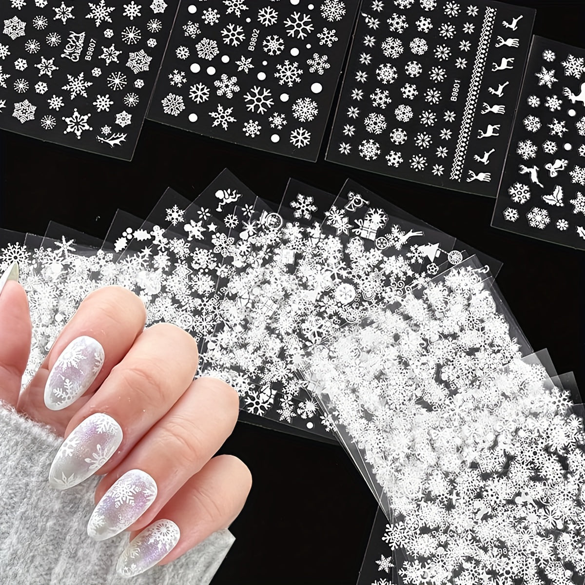 3D flower nail stickers snowflakes 30 sheets variant — Dream Shop