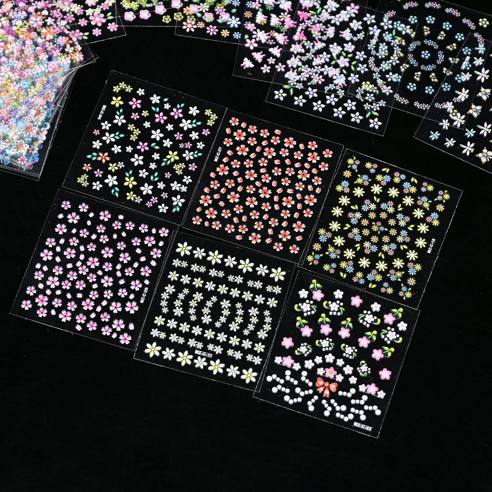 3D flower nail stickers flower and daisy sheets — Dream Shop
