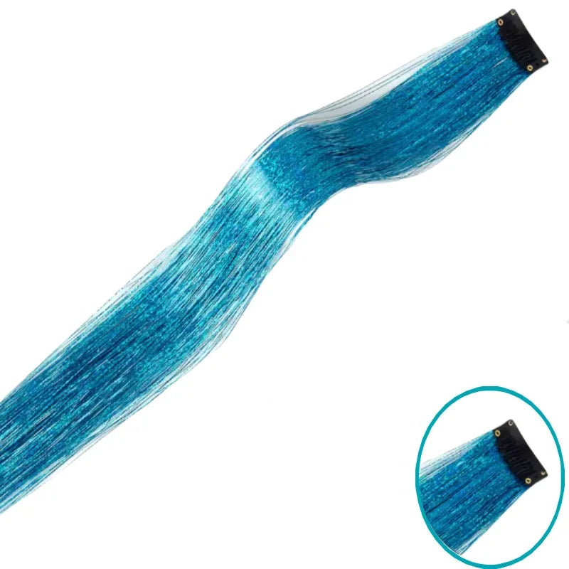 Extension Glitter-Star con 12 clip effetto luce per capelli
