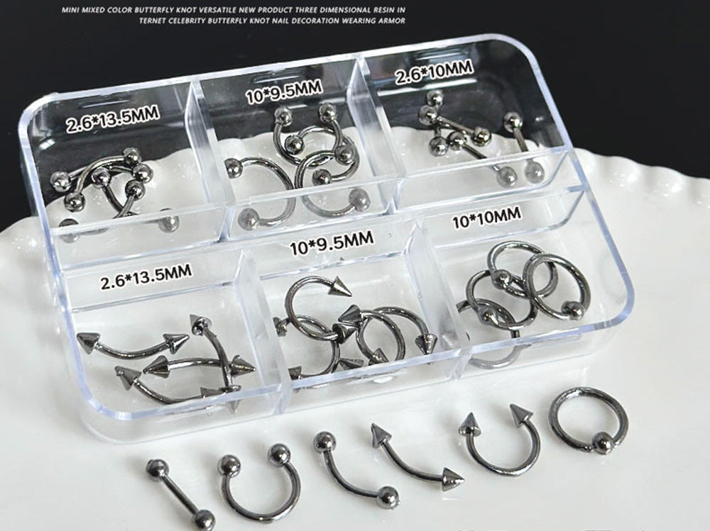 3D punk nail studs gunmetal piercings variant — Dream Shop