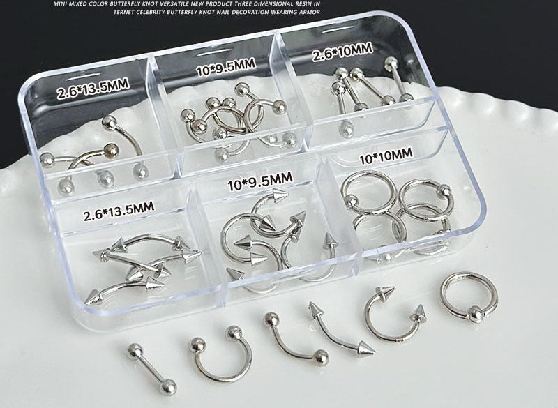 3D punk nail studs silver piercings variant — Dream Shop