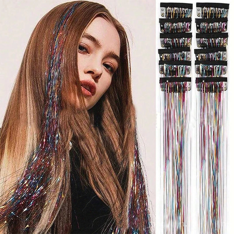 Extension Glitter-Star con 12 clip effetto luce per capelli