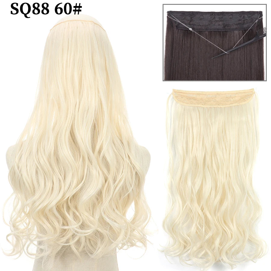 Wavy clip-in hair extension 60 Platinum blonde | Dream Shop