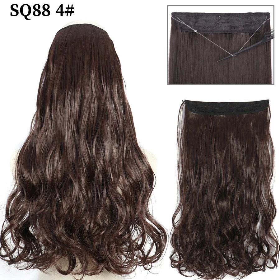Wavy clip-in hair extension 4 Chocolate brown | Dream Shop