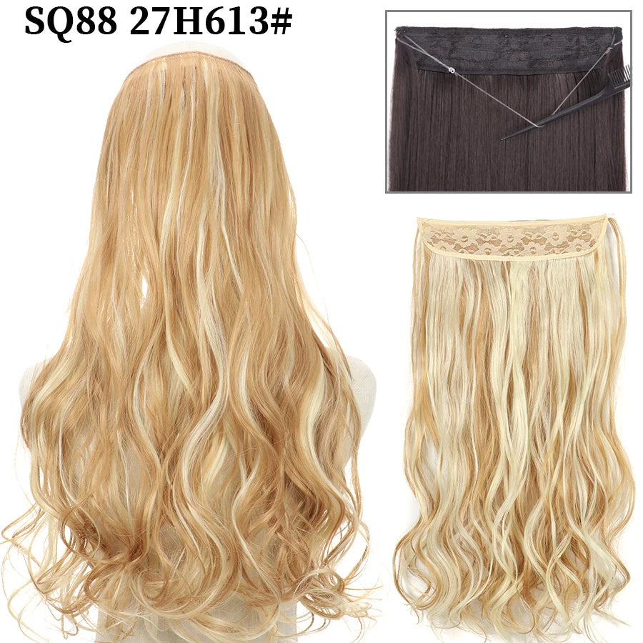 Wavy clip-in hair extension 27H613 Copper blonde platinum highlights | Dream Shop
