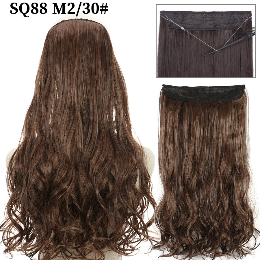 Wavy clip-in hair extension M2-30 Brown copper ombre | Dream Shop