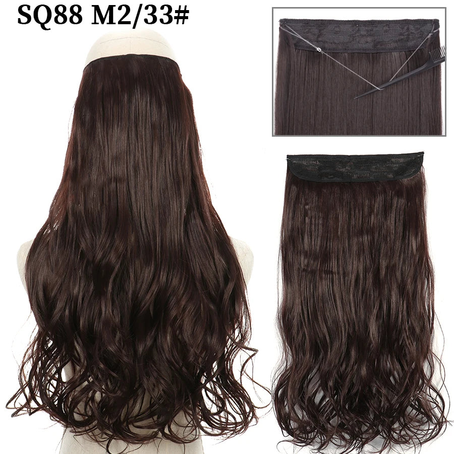 Wavy clip-in hair extension M2-33 Brown red copper ombre | Dream Shop